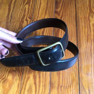 VINTAGE full grain glove leather and brass belt